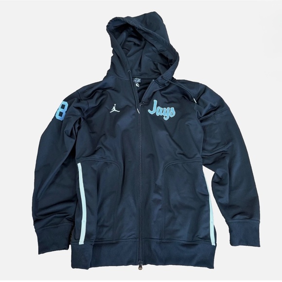 Vtg Toronto Blue Jays Hoodie Jordan Air Jumpman Full Zip Jacket LG World Series - Picture 1 of 12